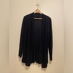 Eileen Fisher Wool Black Open Front Cardigan. Size XS